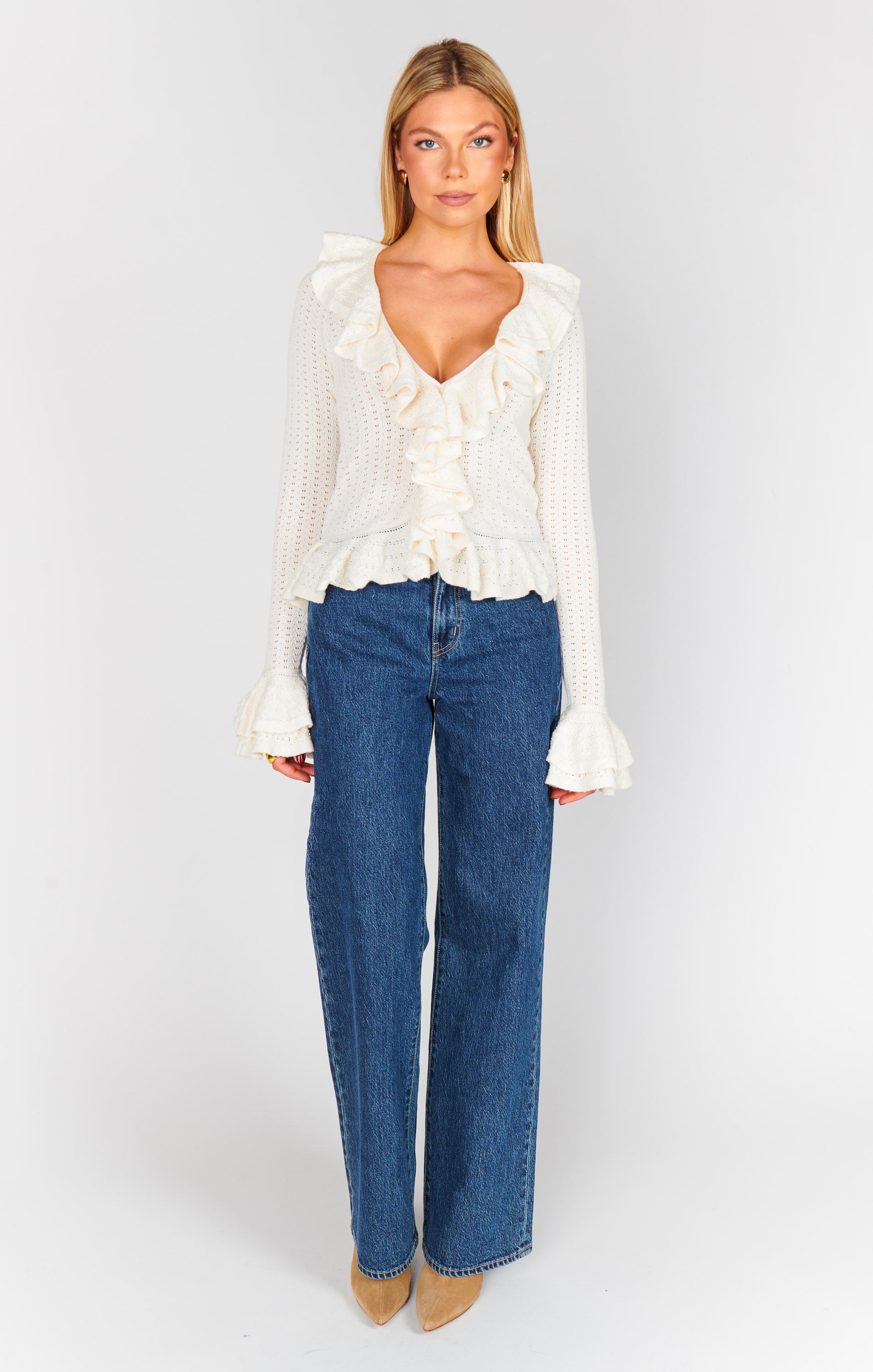 Marley Top ~ Cream Pointelle Knit