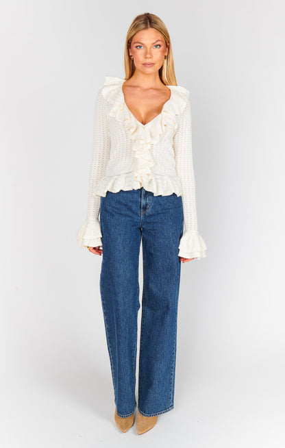 Marley Top ~ Cream Pointelle Knit