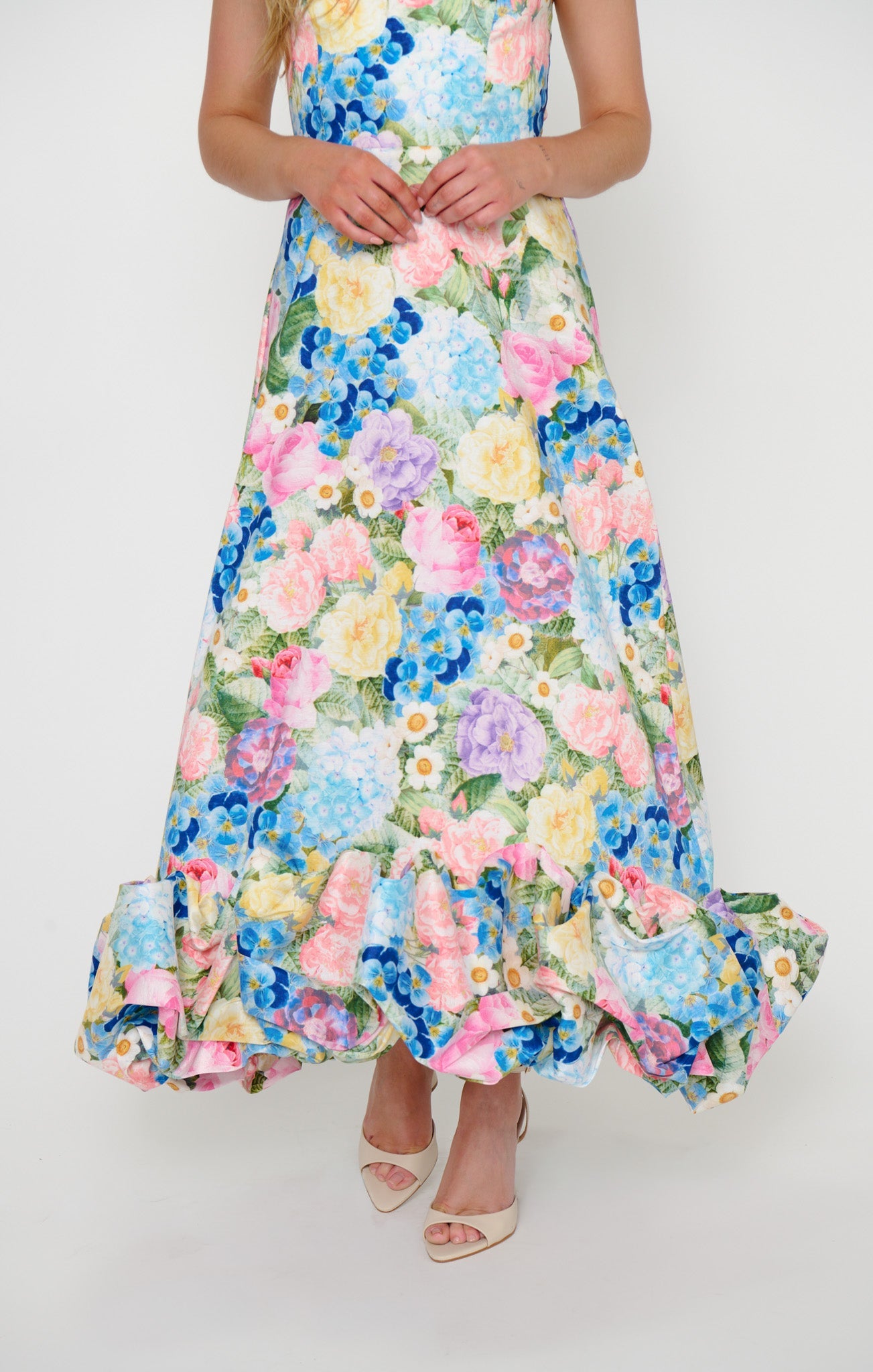 Rebecca Midi Dress ~ Flower Shop Taffeta