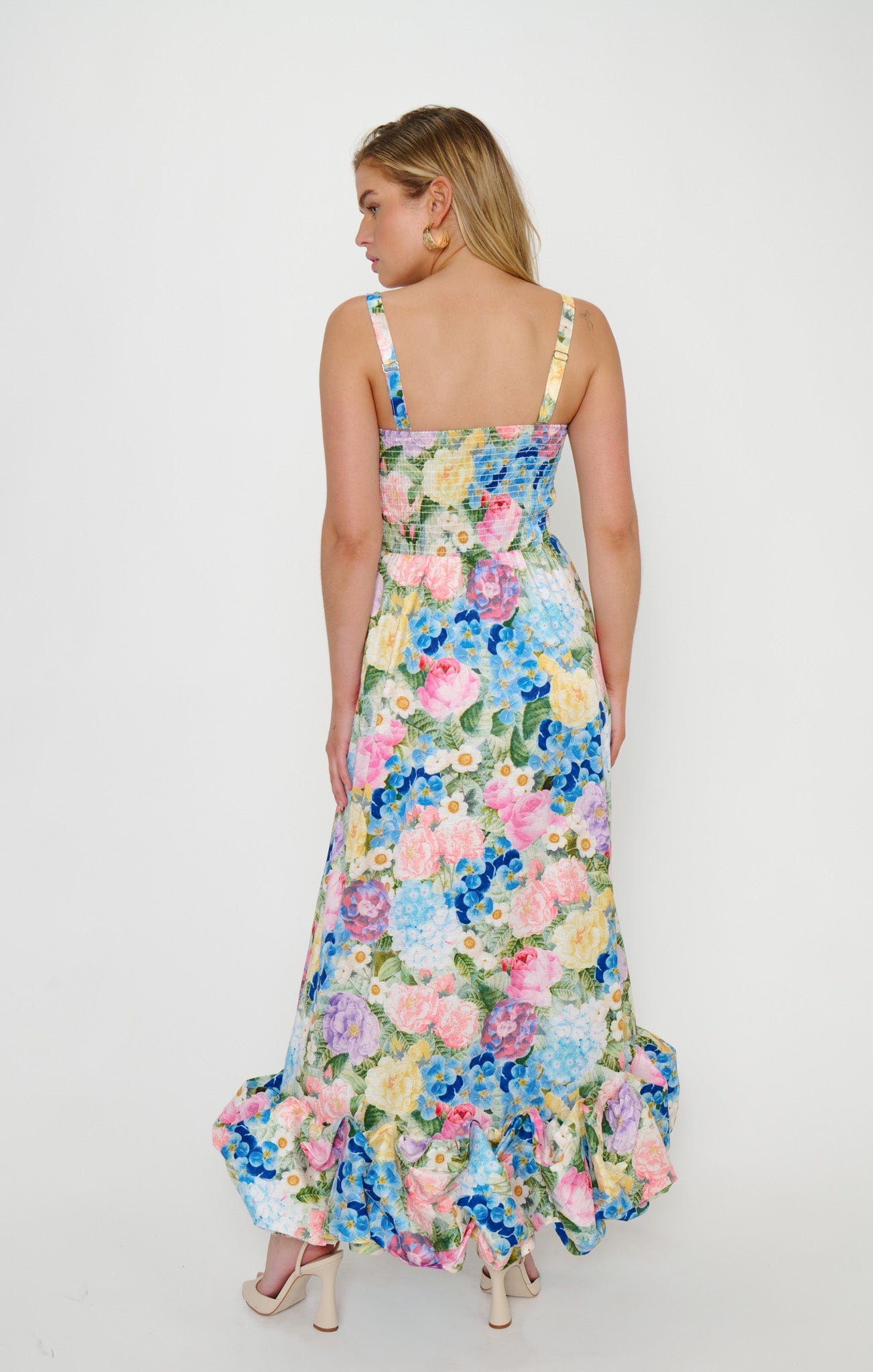 Rebecca Midi Dress ~ Flower Shop Taffeta