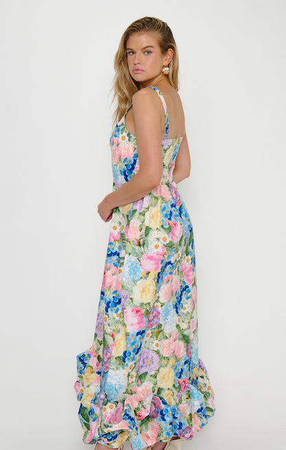 Rebecca Midi Dress ~ Flower Shop Taffeta