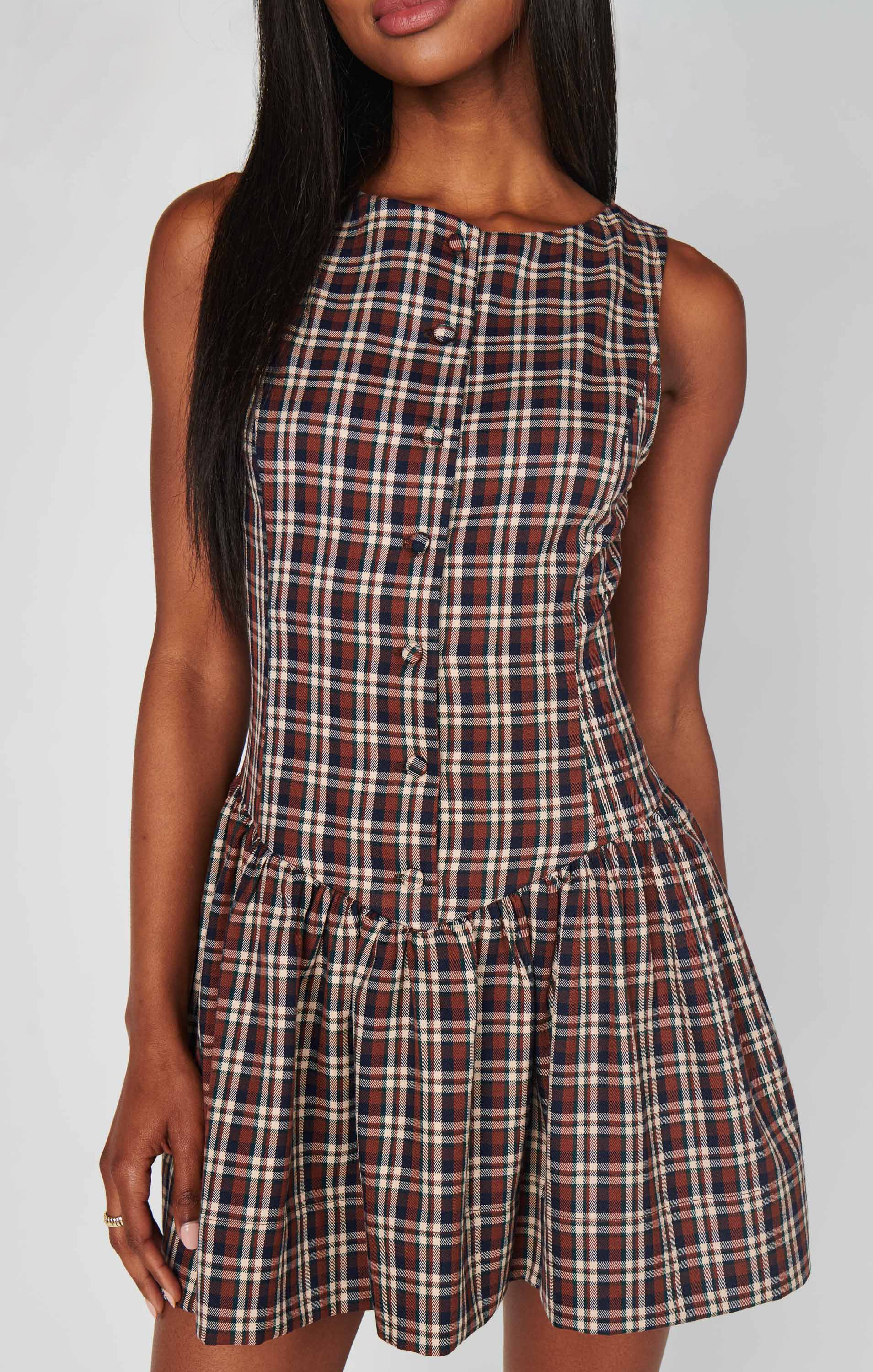 Meester Mini Dress ~ Saddle Plaid