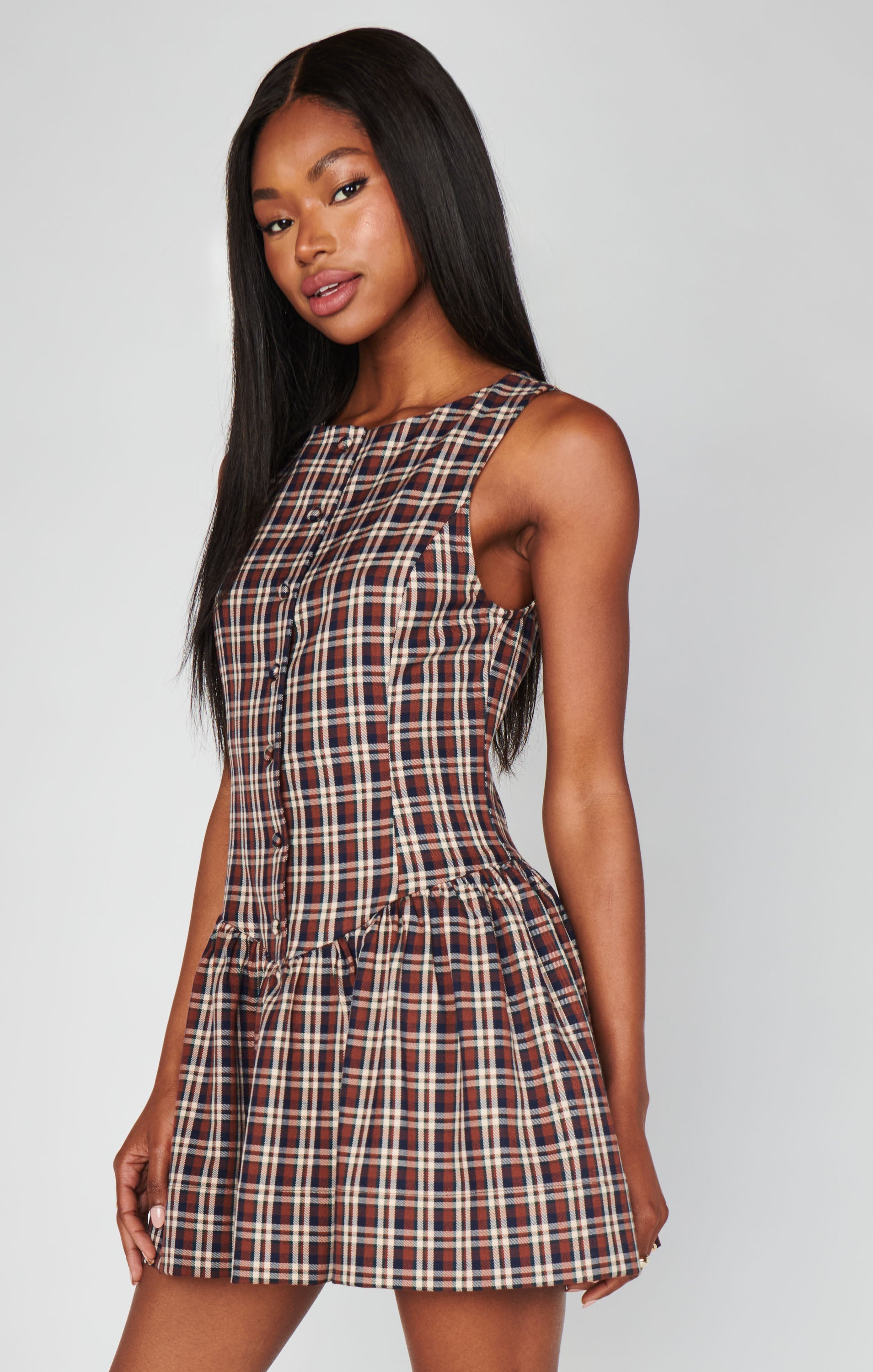 Meester Mini Dress ~ Saddle Plaid