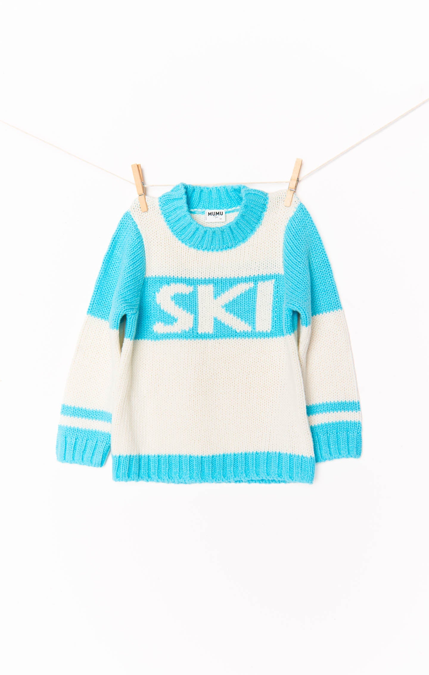 Mini Ski In Sweater ~ Powder Blue Ski Knit