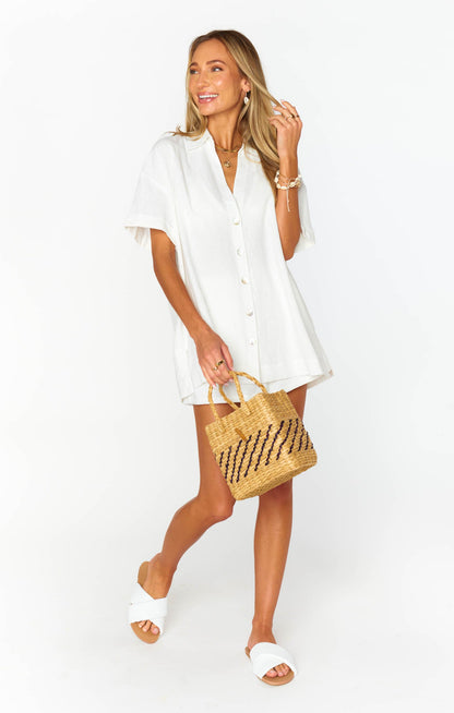 Parker Button Down ~ White Linen
