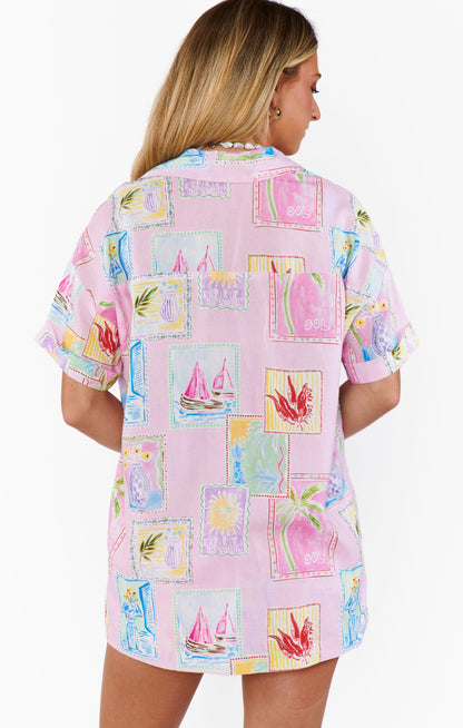 Parker Button Down ~ Summer Soleil Linen