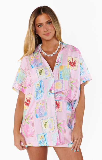 Parker Button Down ~ Summer Soleil Linen