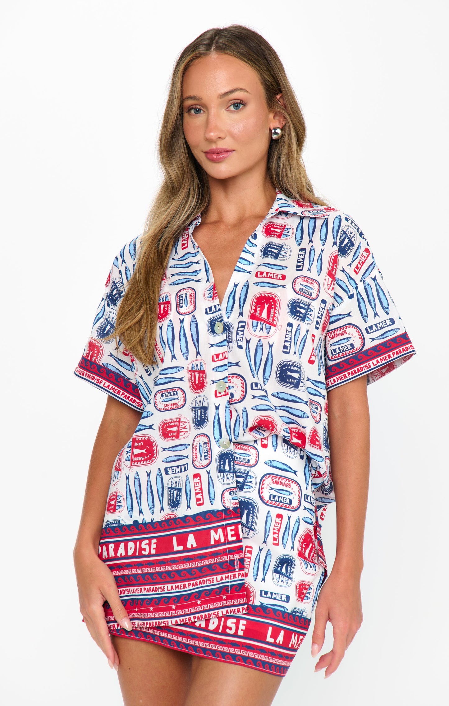 Parker Button Down ~ Sardine Border
