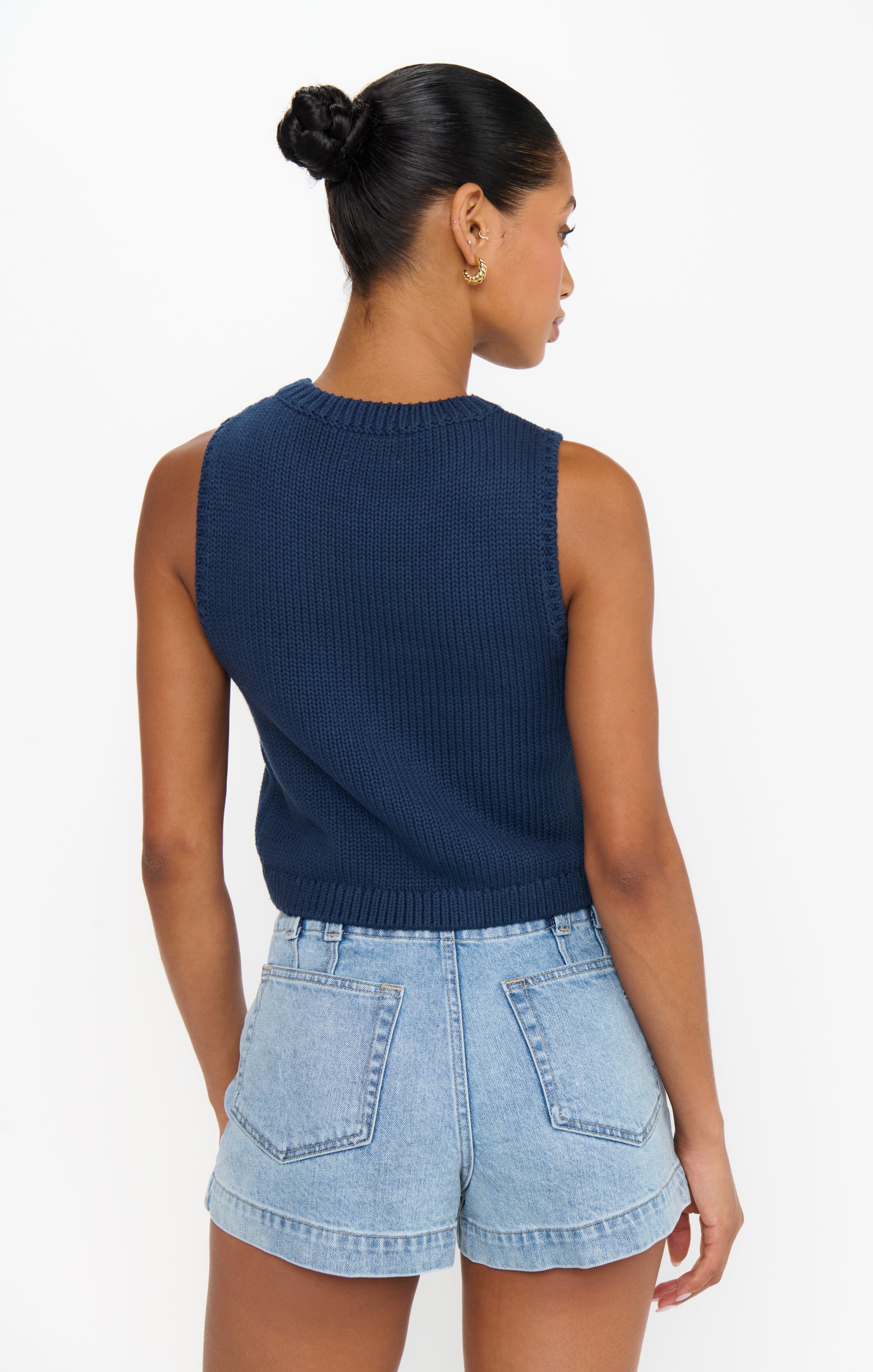 Milo Tank ~ Navy Flag Knit