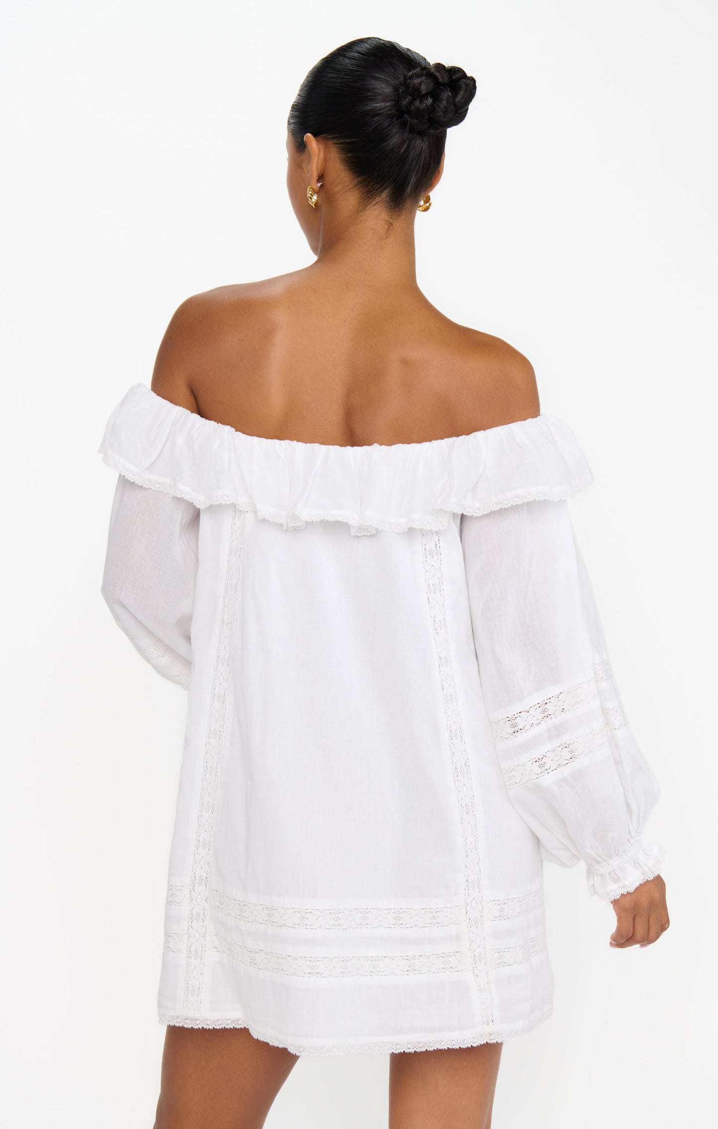 Meadow Mini Dress ~ Cream Voile Trim