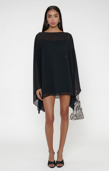 Olsen Mini Dress ~ Black Chiffon