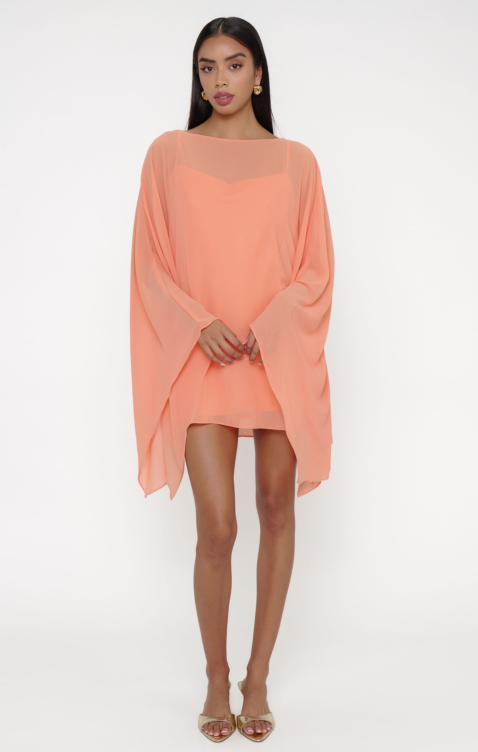 Olsen Mini Dress ~ Cantaloupe Chiffon