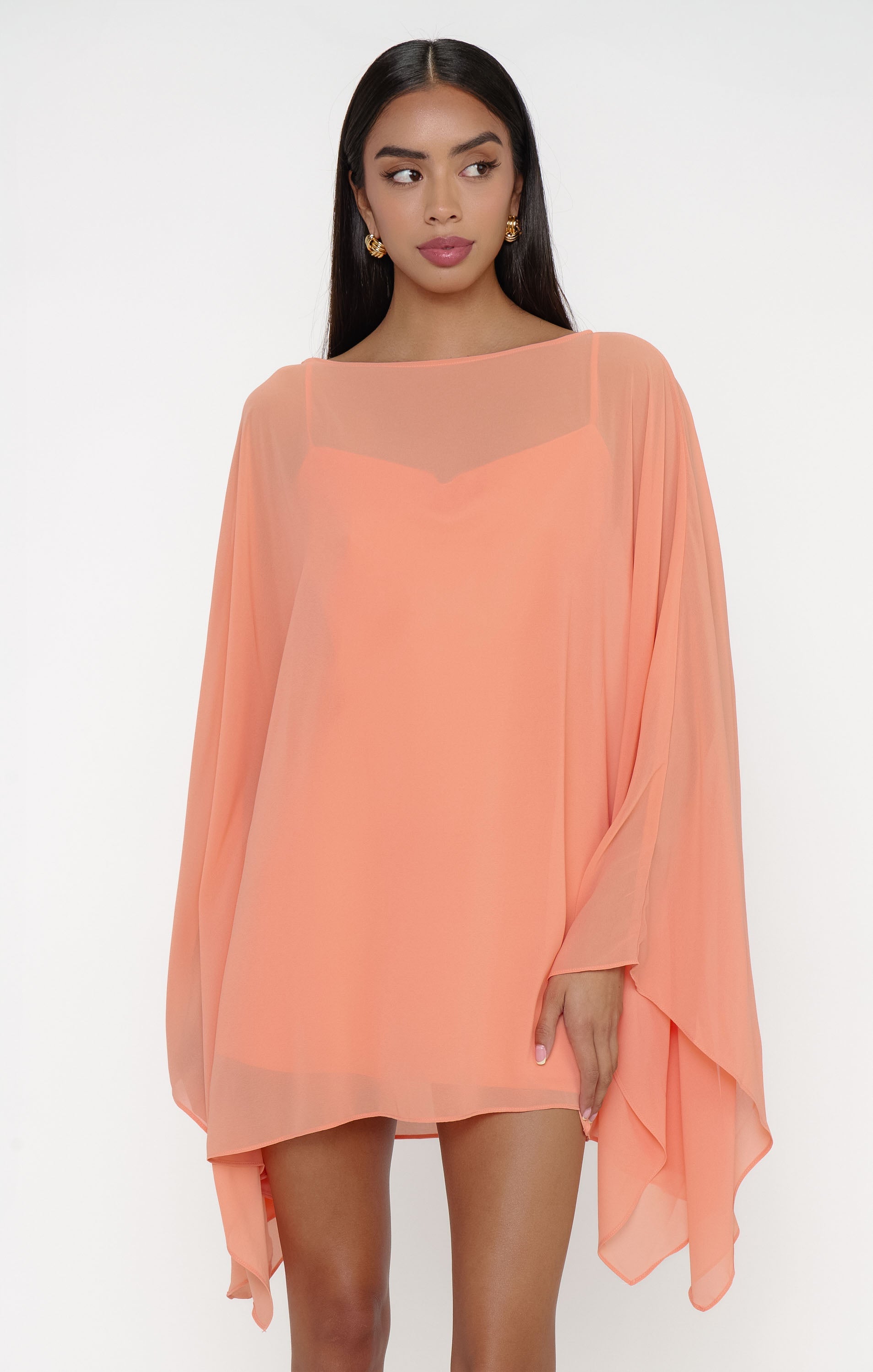 Olsen Mini Dress ~ Cantaloupe Chiffon