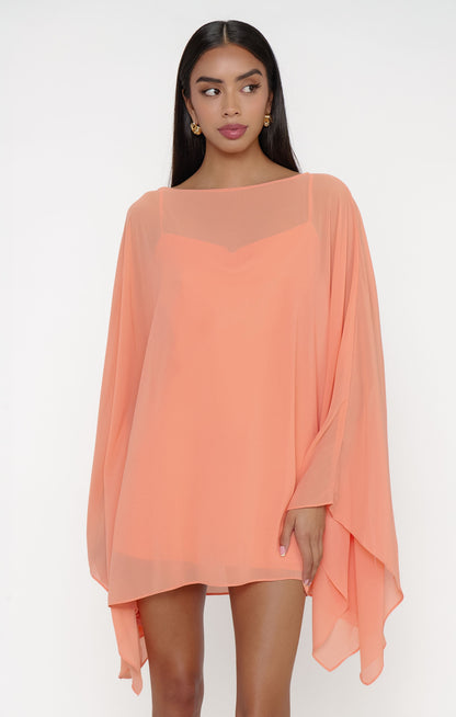 Olsen Mini Dress ~ Cantaloupe Chiffon