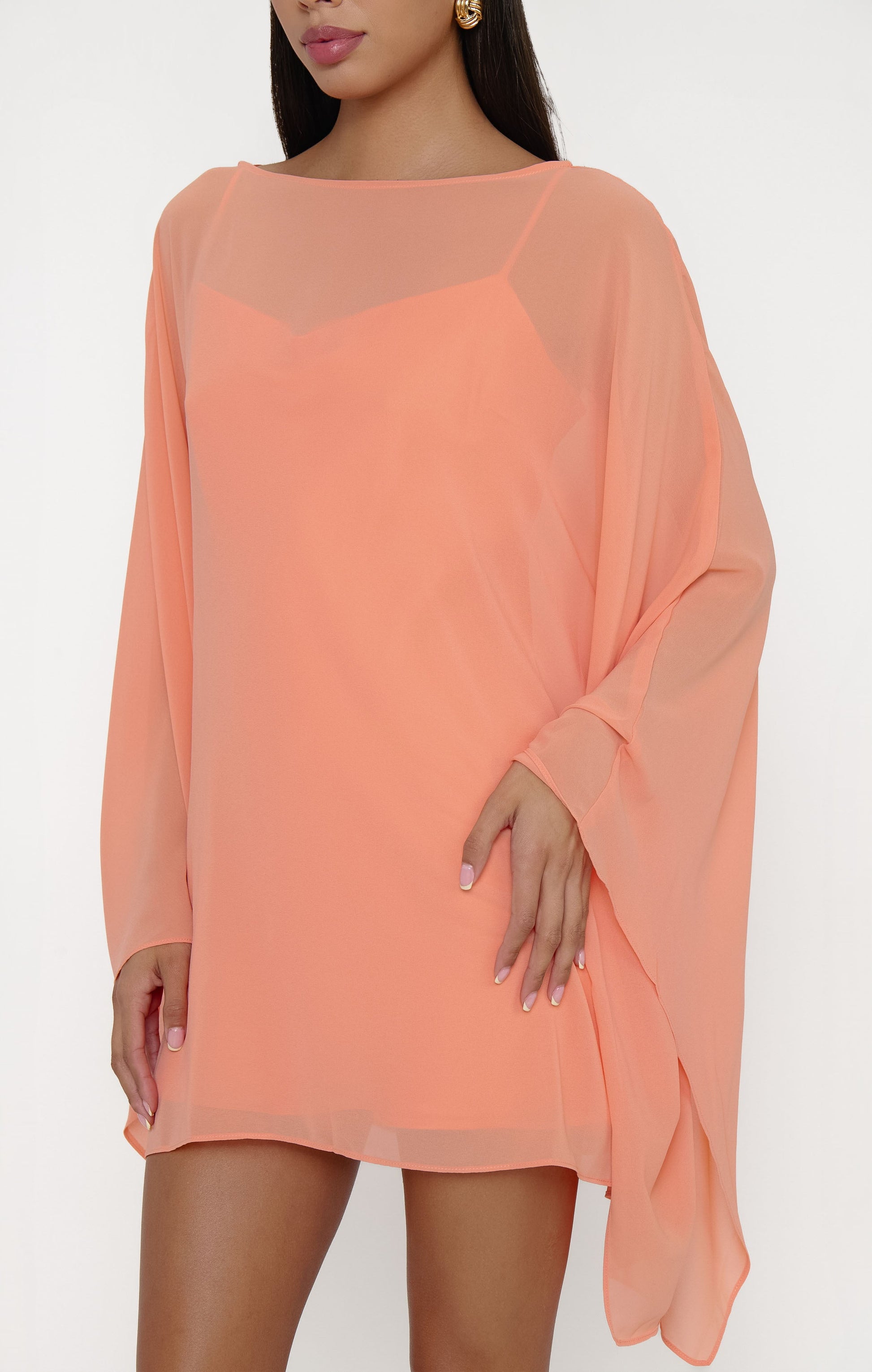Olsen Mini Dress ~ Cantaloupe Chiffon