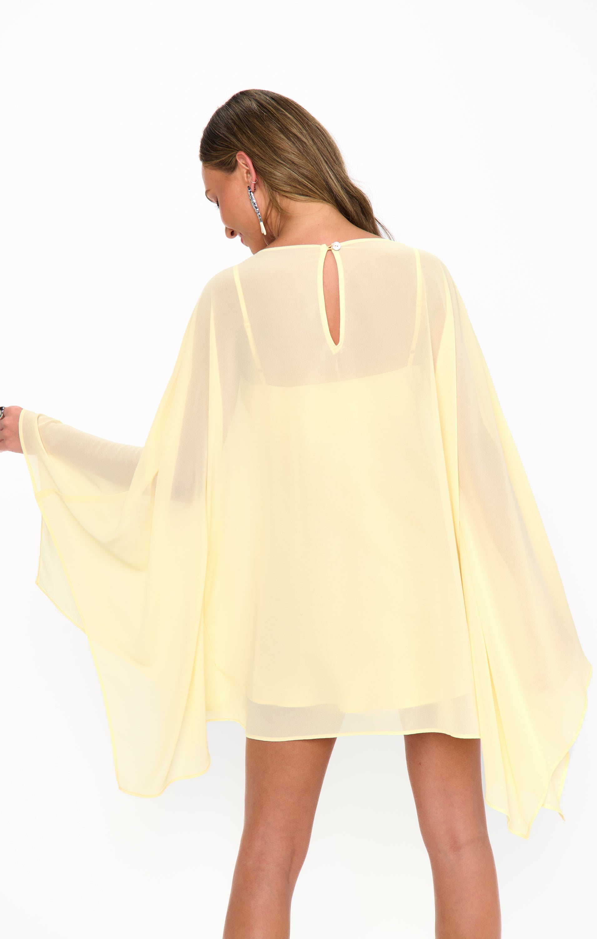 Olsen Mini Dress ~ Pale Yellow Chiffon