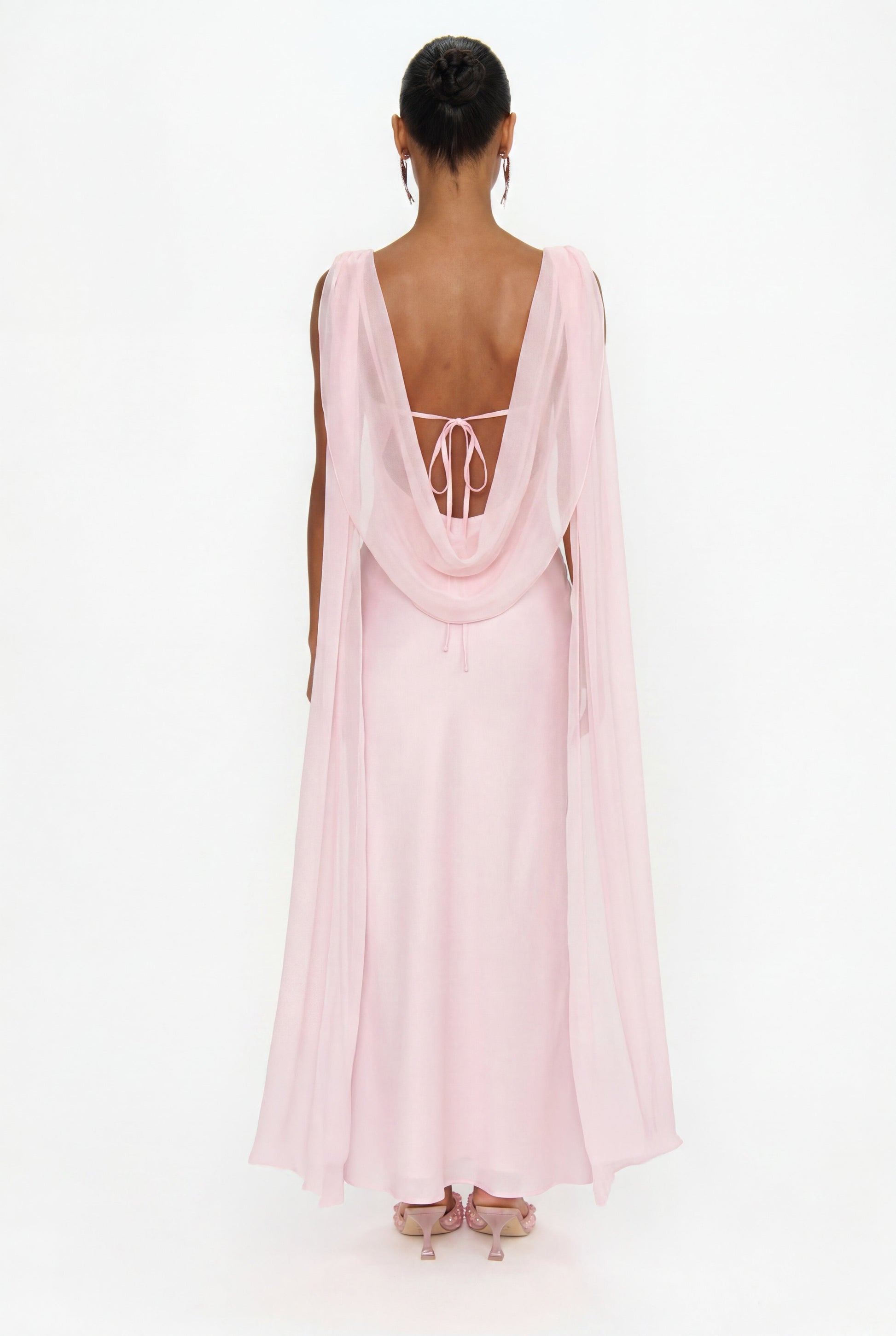 Maya Midi Dress ~ Powder Pink Luxe Satin