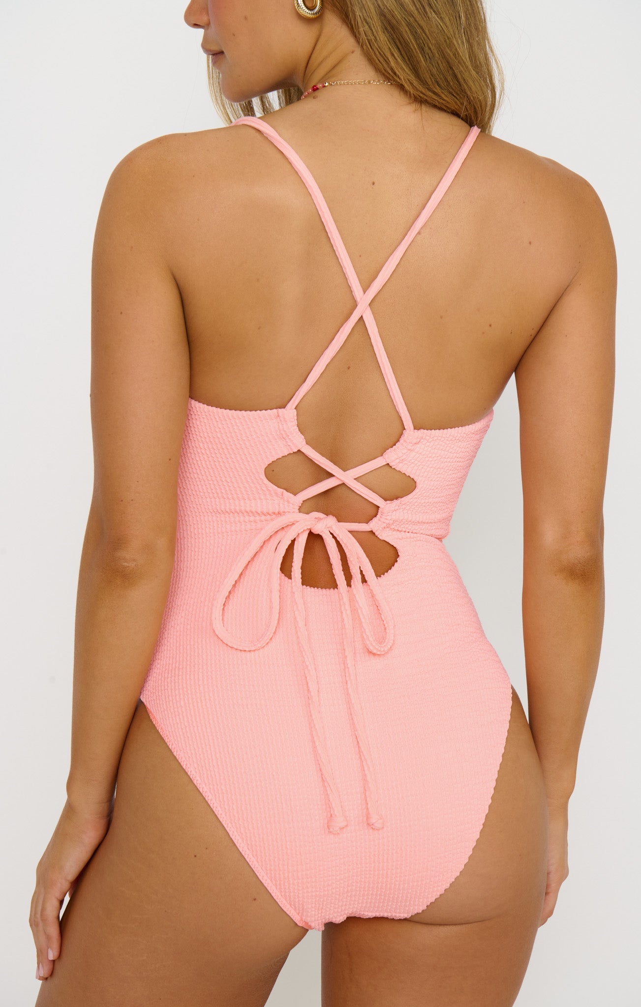 Positano One Piece ~ Peach Sherbet Scrunch