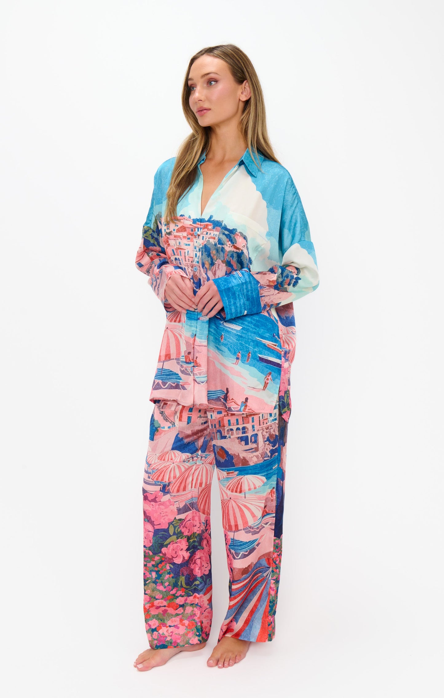 Overslept PJ Set ~ Oasis Beach Club Silky