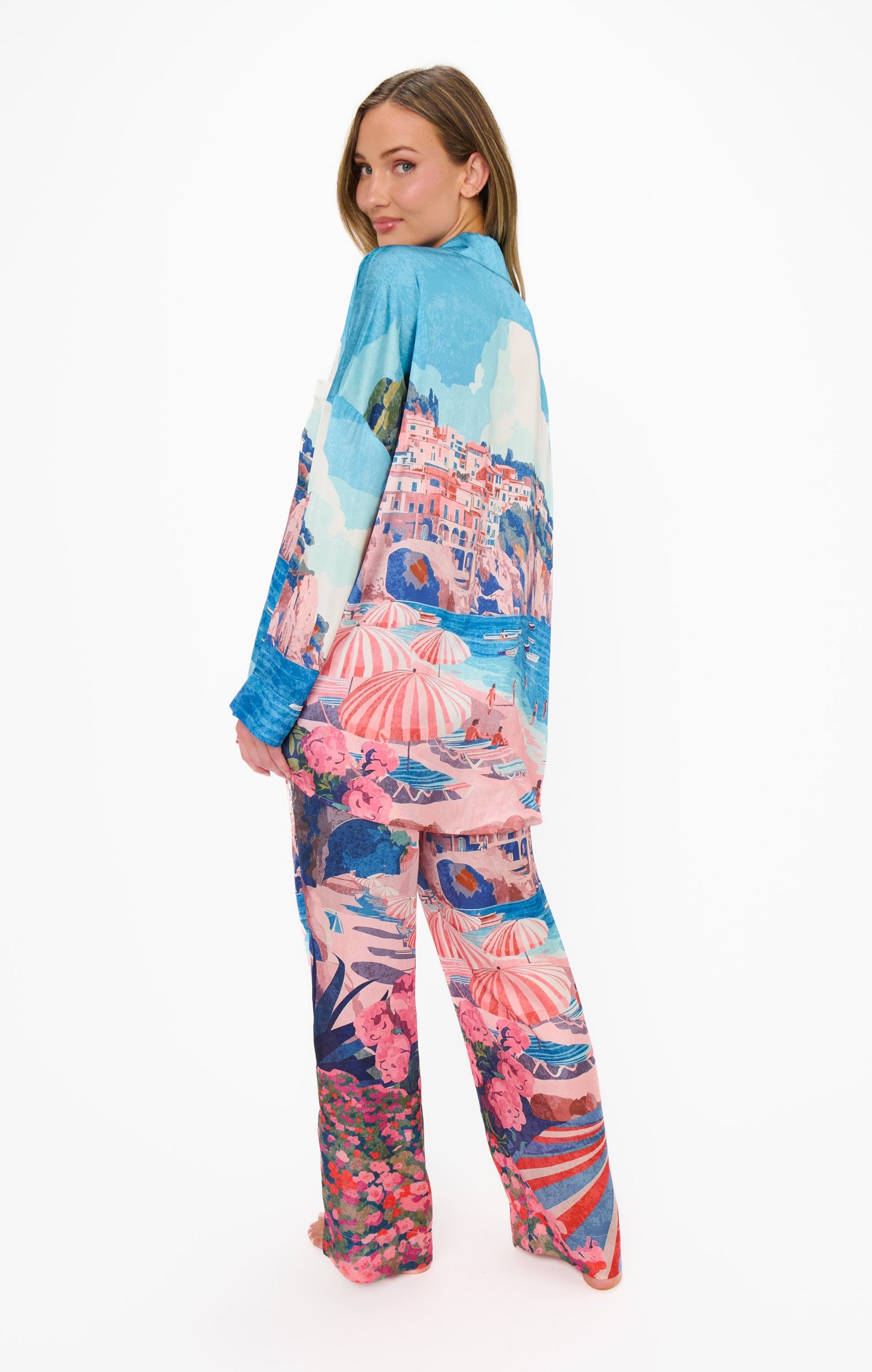 Overslept PJ Set ~ Oasis Beach Club Silky