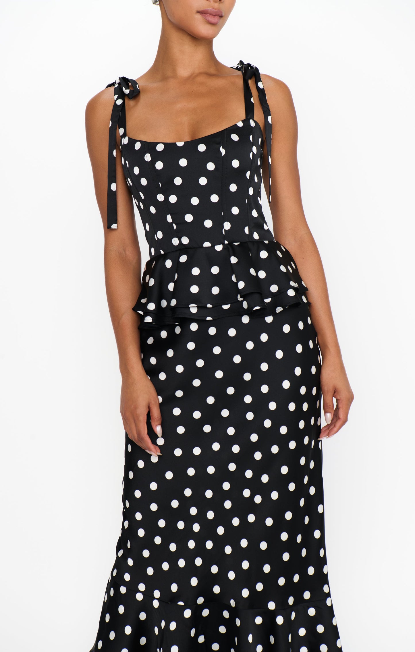 Pauline Peplum Dress ~ Polka Dot
