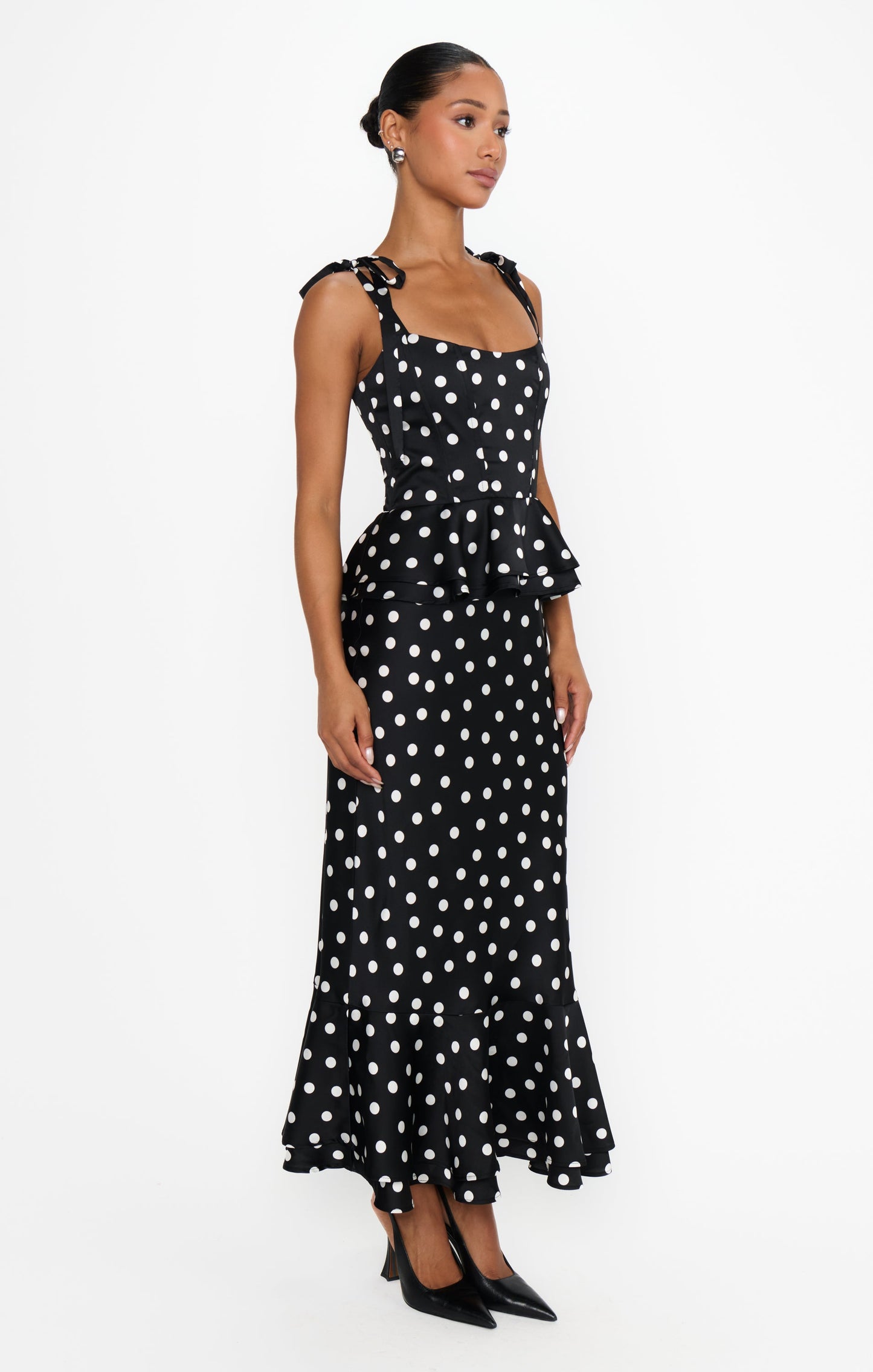 Pauline Peplum Dress ~ Polka Dot