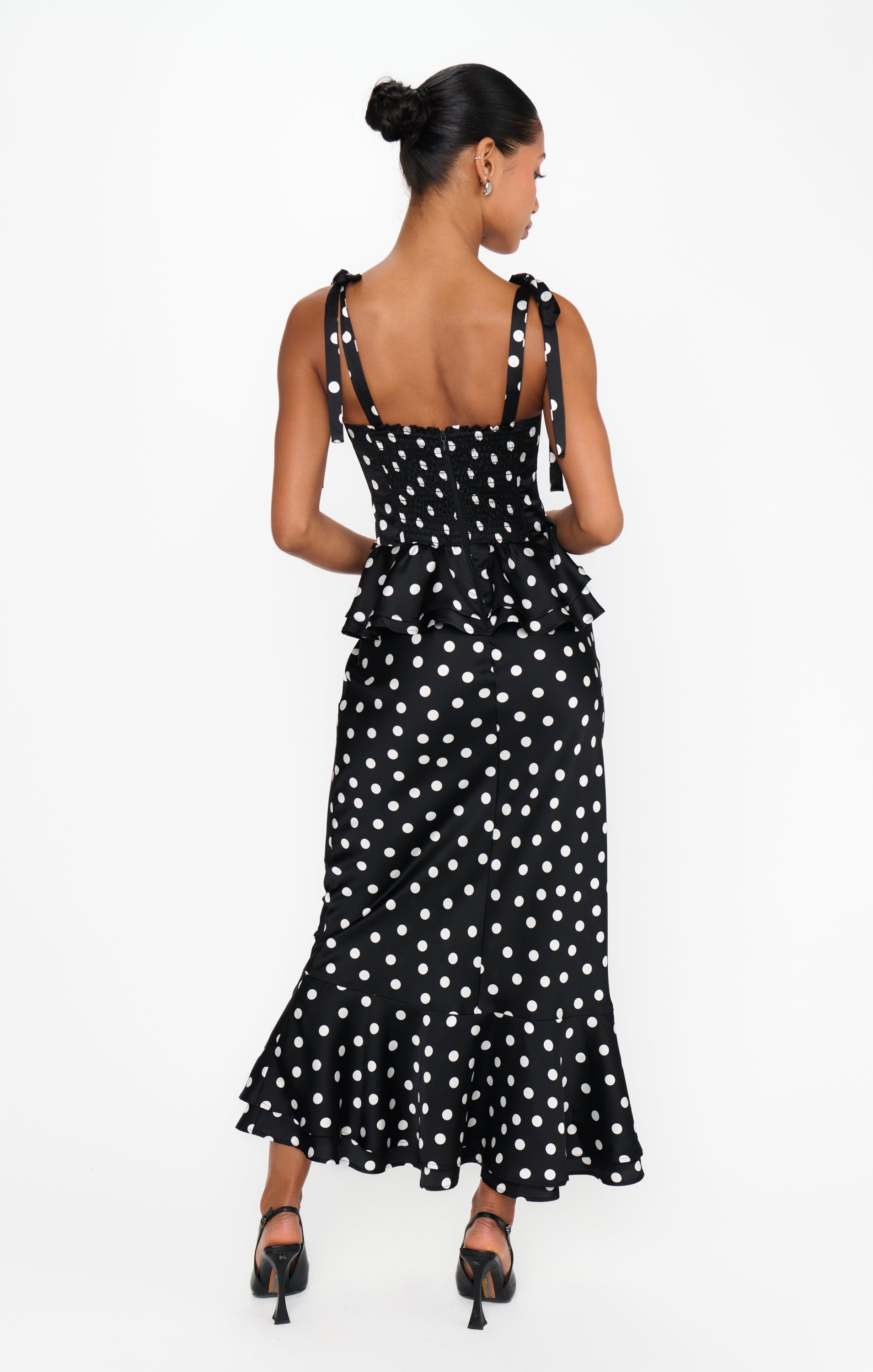 Pauline Peplum Dress ~ Polka Dot