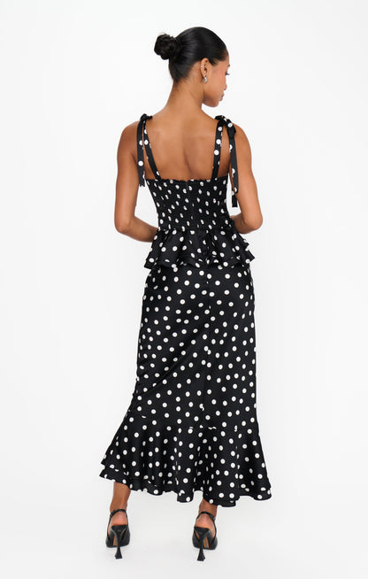 Pauline Peplum Dress ~ Polka Dot
