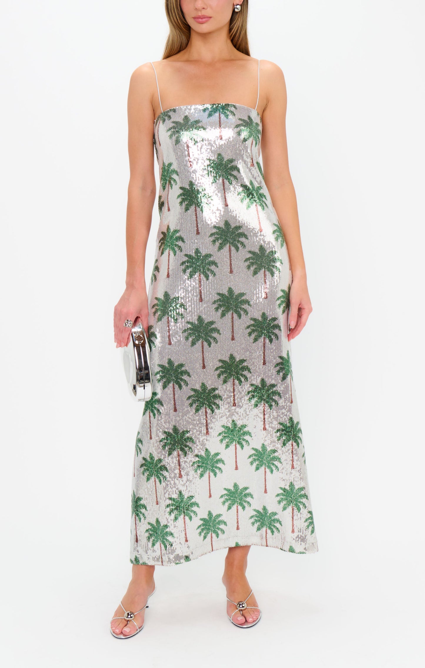 Lizzy Midi Dress ~ Disco Palm Sequins