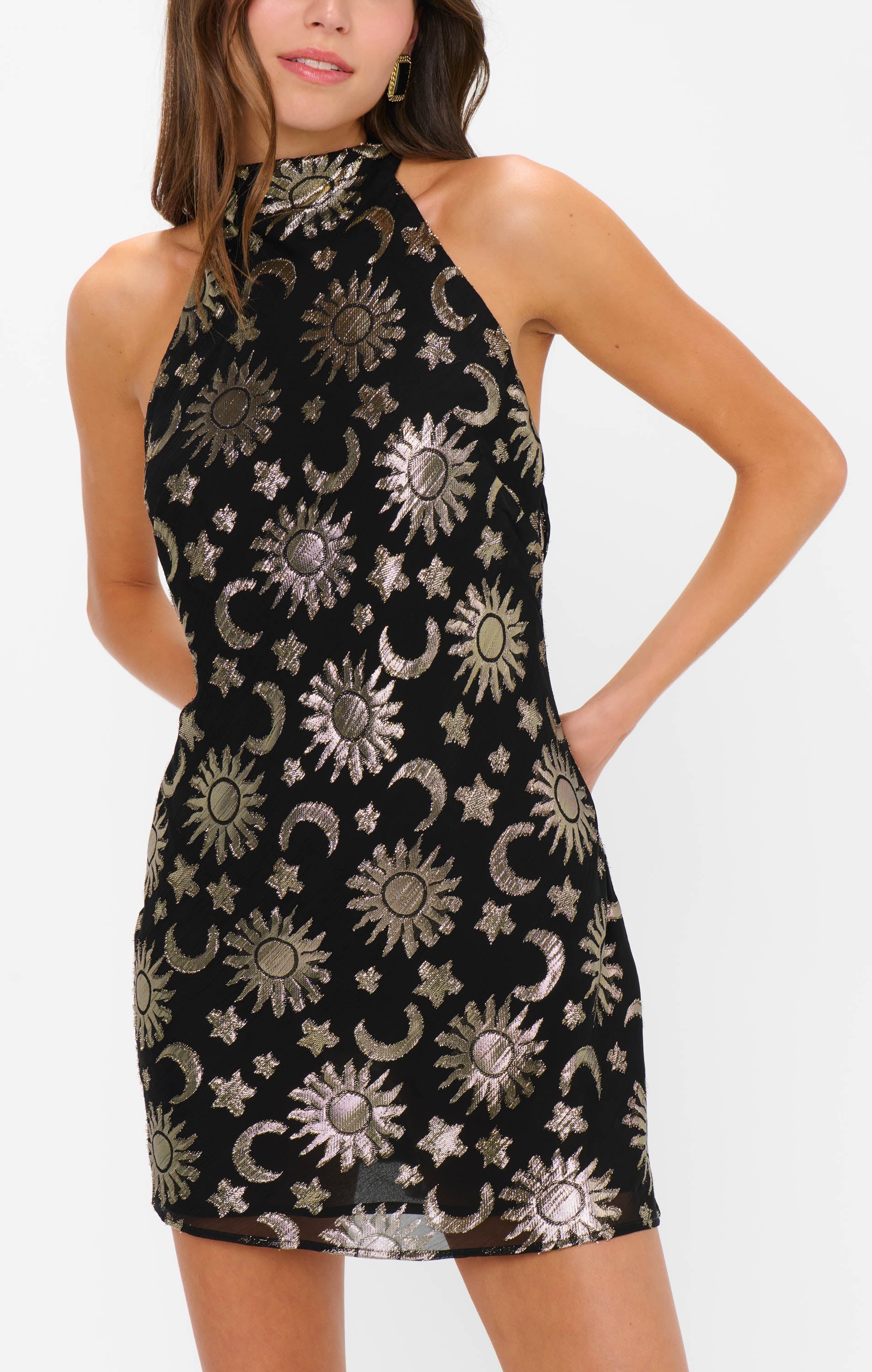 Lisa Mini Dress ~ Celestial Shimmer Chiffon