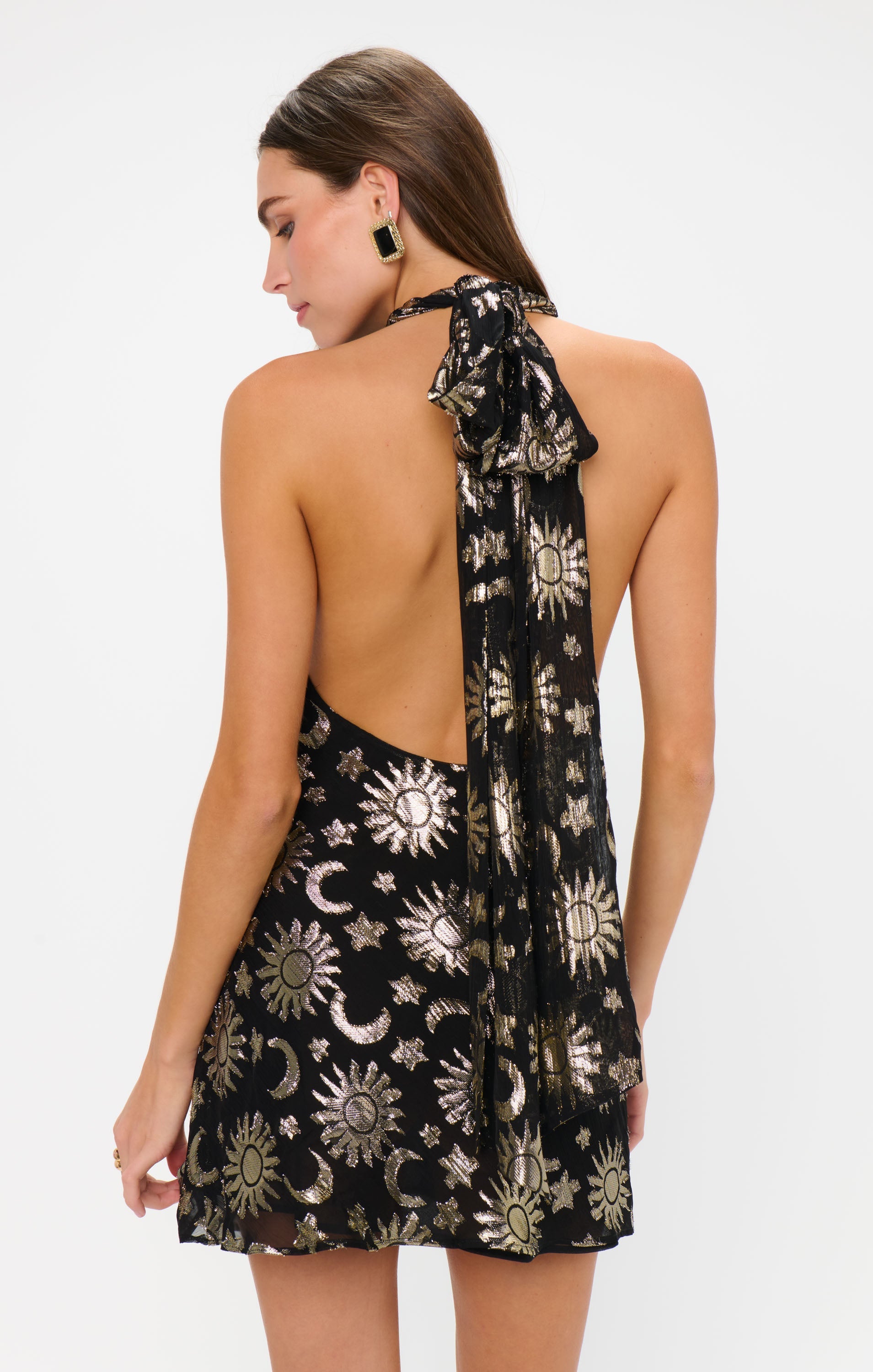 Lisa Mini Dress ~ Celestial Shimmer Chiffon