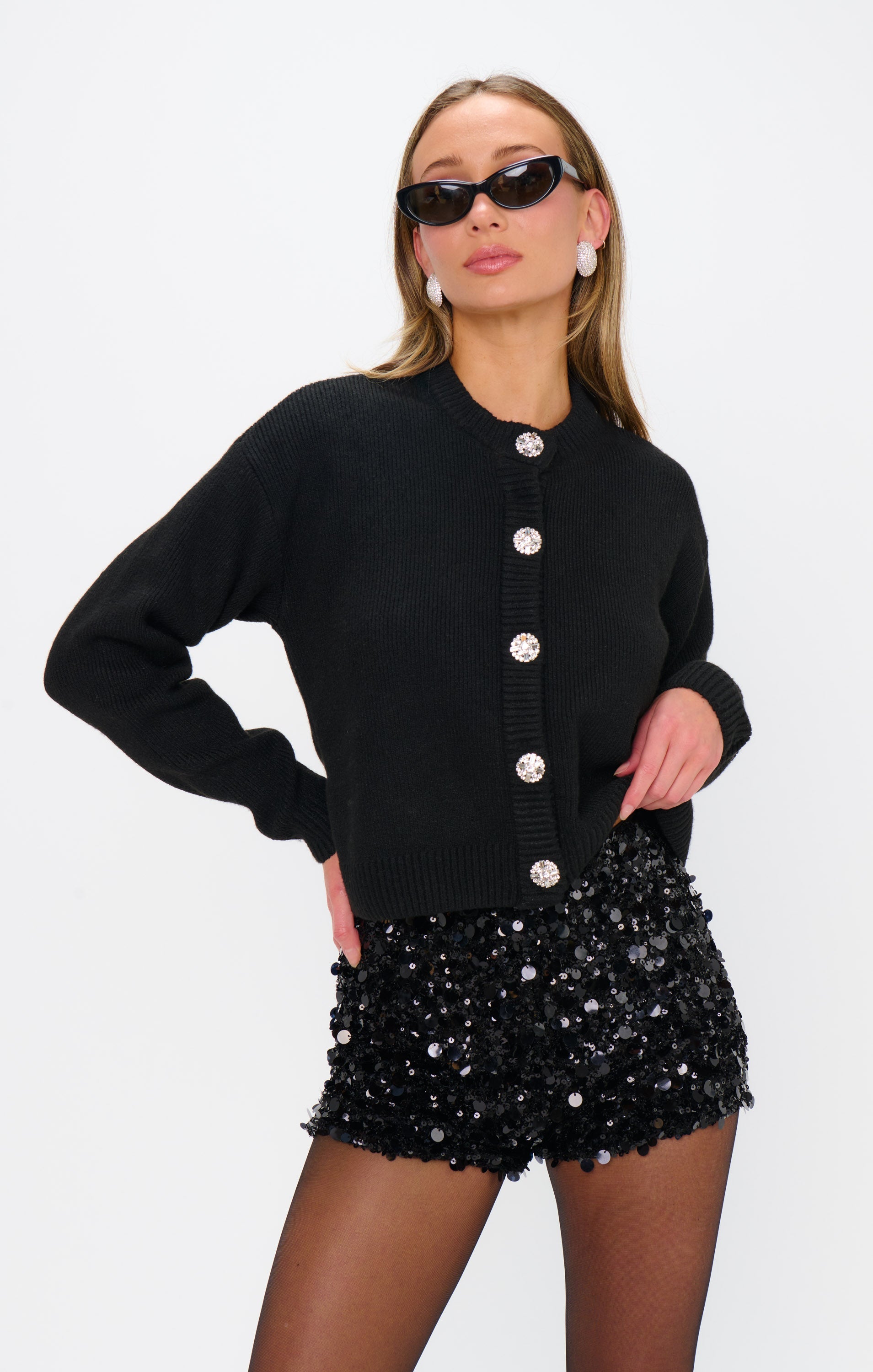 Maggie Cardigan ~ Black Knit