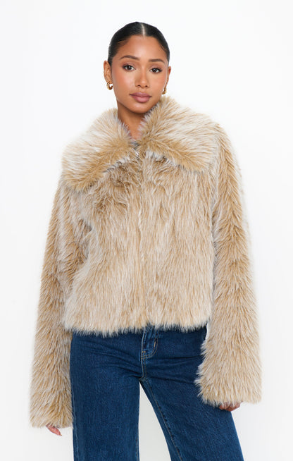 Park City Jacket ~ Cedar Brown Faux Fur