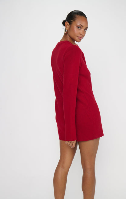 Marguerite Cardigan Dress ~ Lover Red Knit