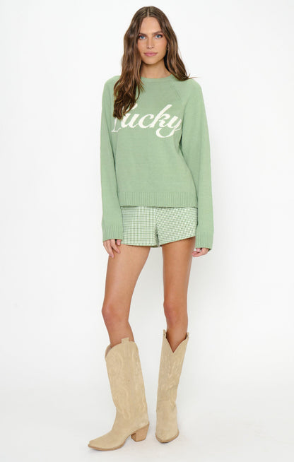 Off Duty Sweater ~ Lucky Graphic Knit
