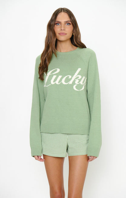 Off Duty Sweater ~ Lucky Graphic Knit