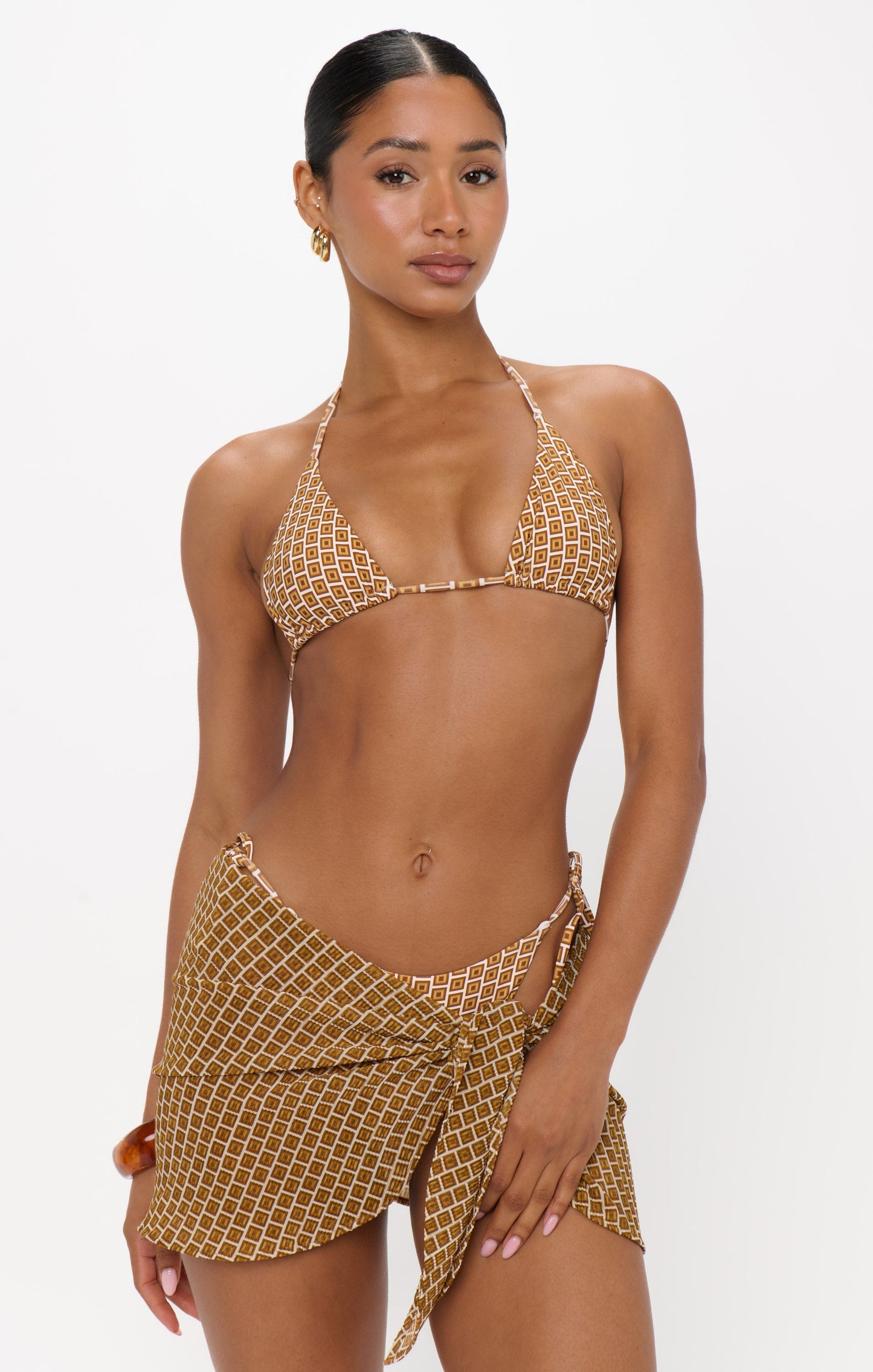Lido Sarong ~ Beachy Bronze Geo