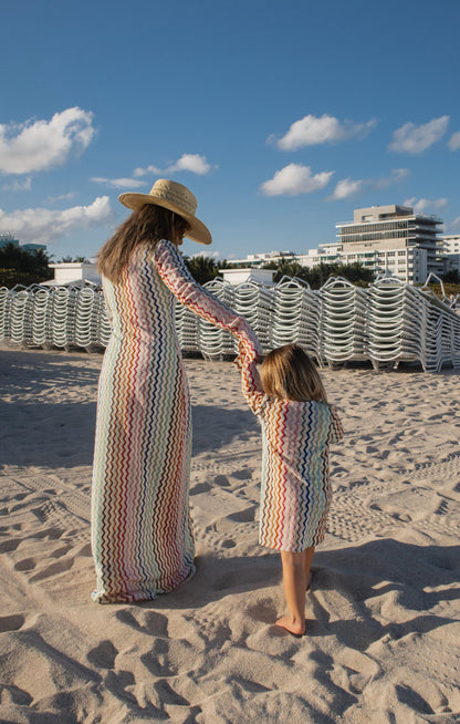 Little Vacay Coverup ~ Rainbow Zigzag Crochet
