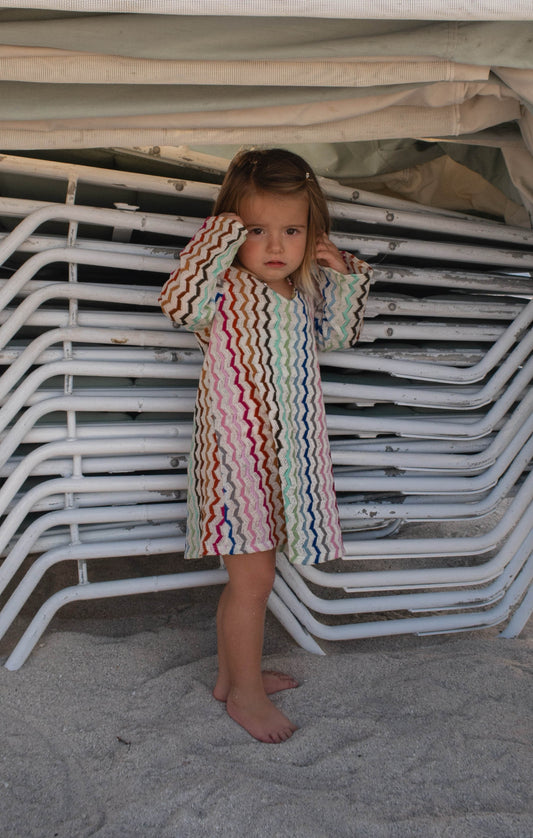 Little Vacay Coverup ~ Rainbow Zigzag Crochet