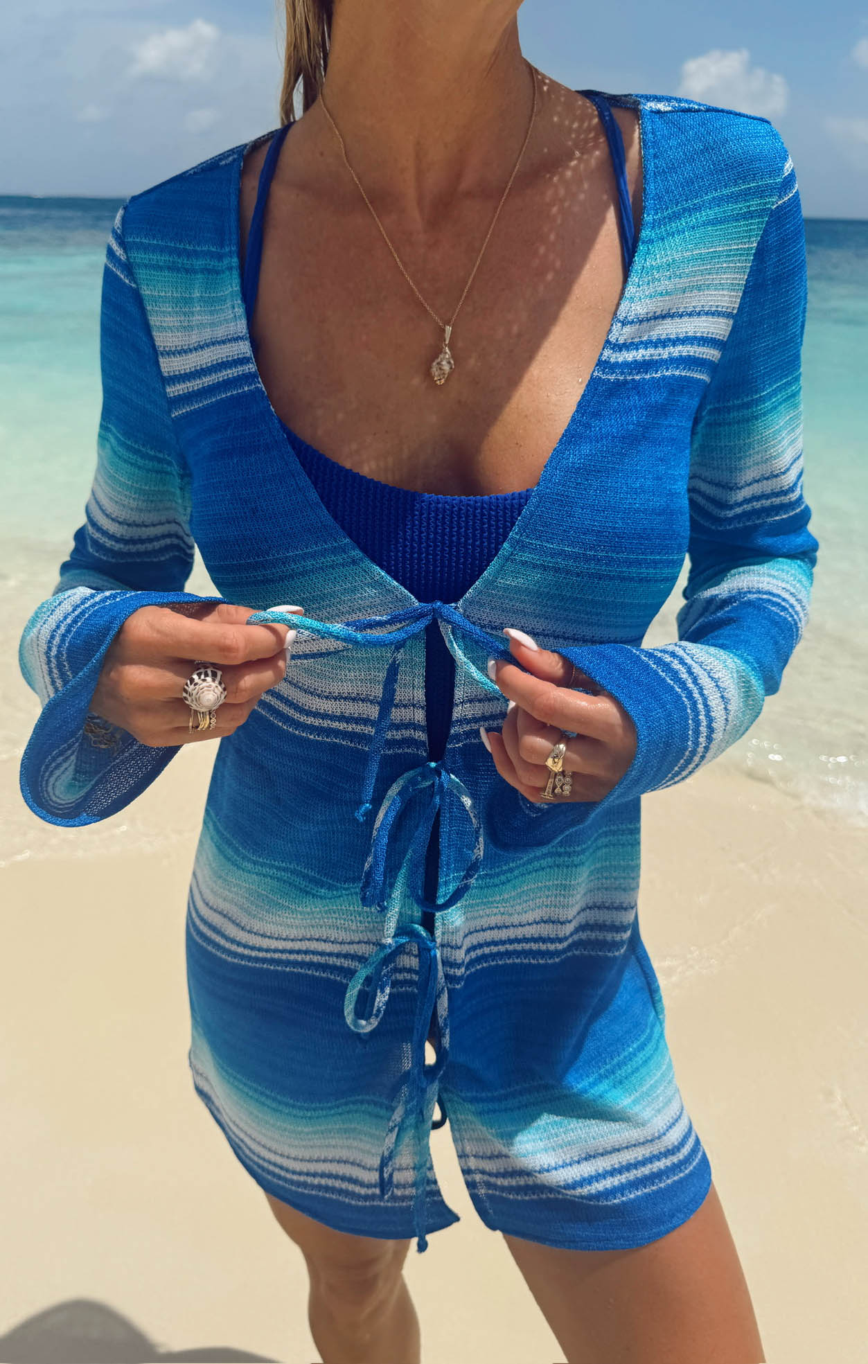 Marisol Coverup ~ Seabreeze Stripe Knit