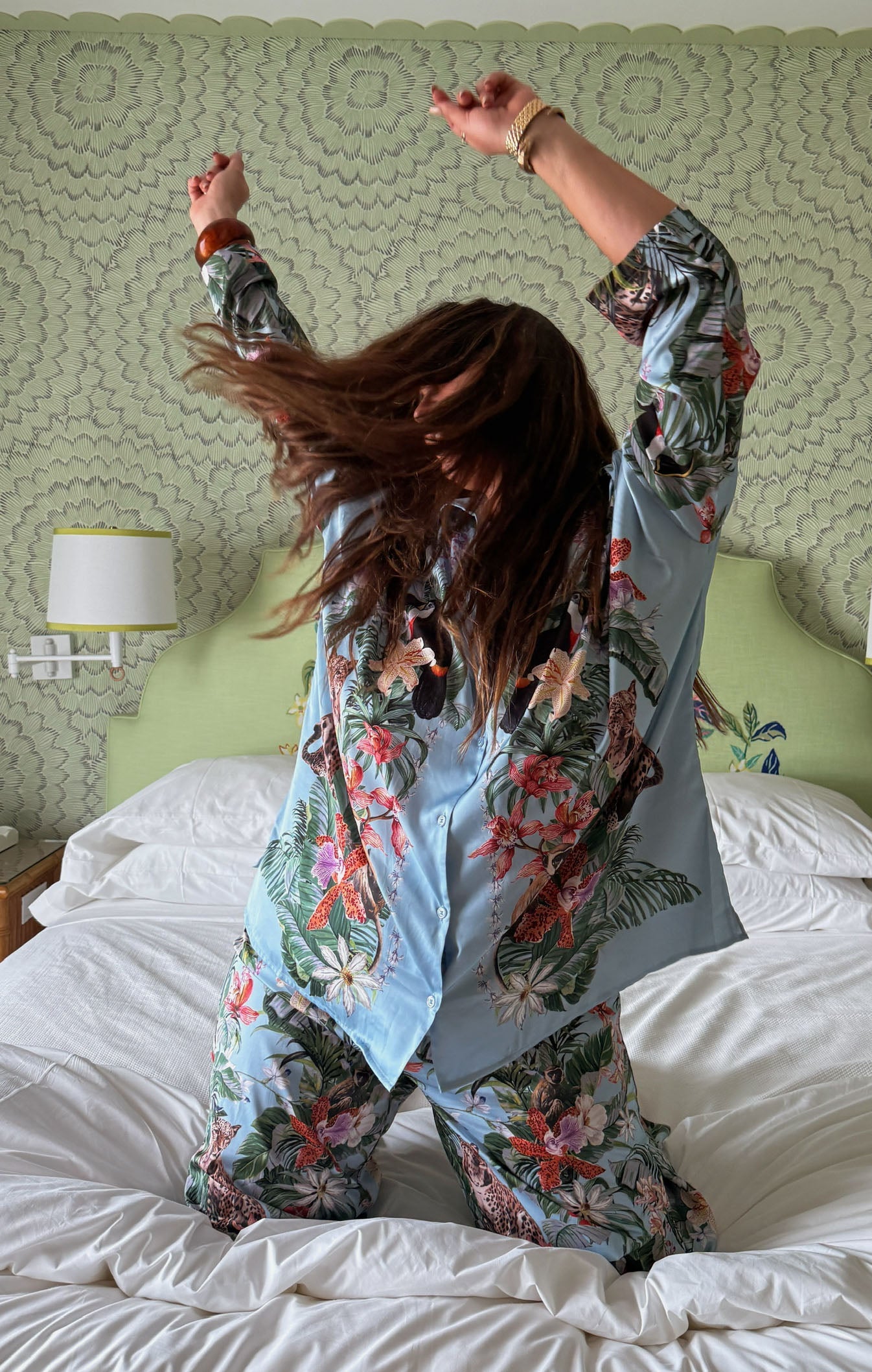 Overslept PJ Set ~ Wild Jungle Mirage Silky