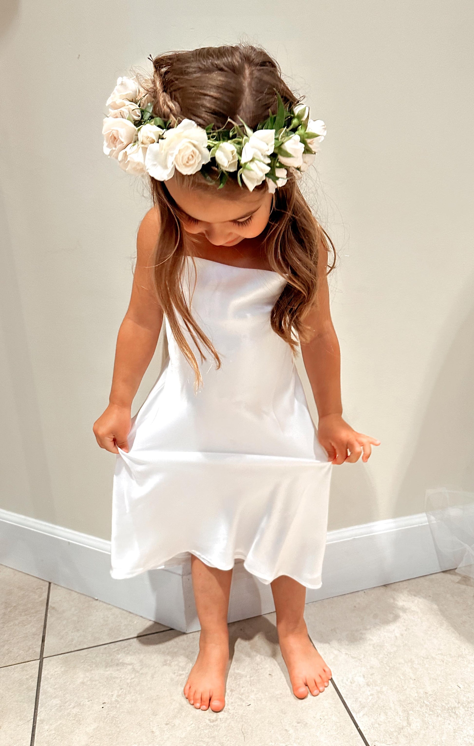 Little Verona Dress ~ Ivory Luxe Satin
