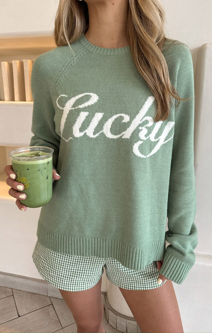 Off Duty Sweater ~ Lucky Graphic Knit