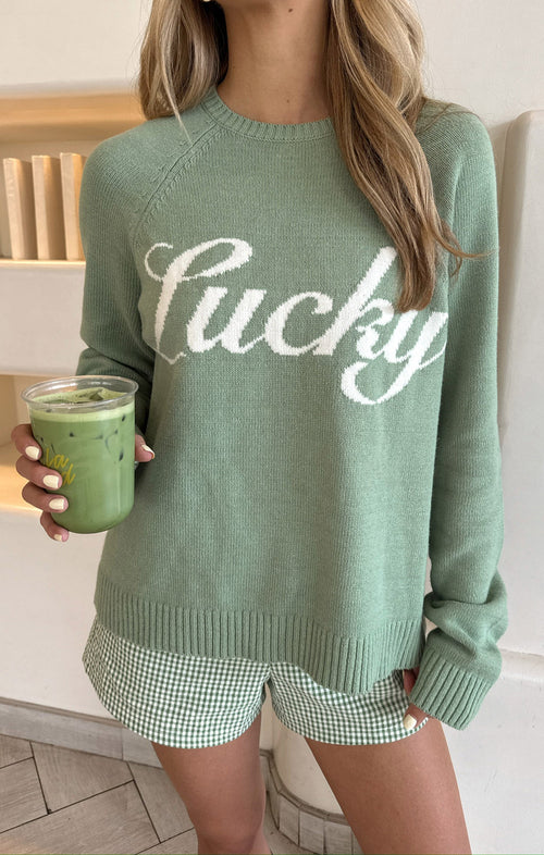 Off Duty Sweater ~ Lucky Graphic Knit