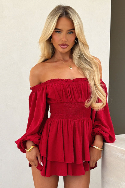 Ahoy Playsuit - Red