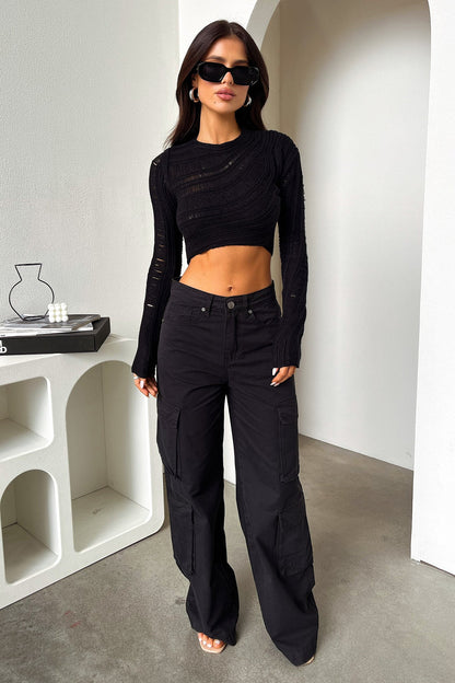 Alyssa Cargo Pants - Black