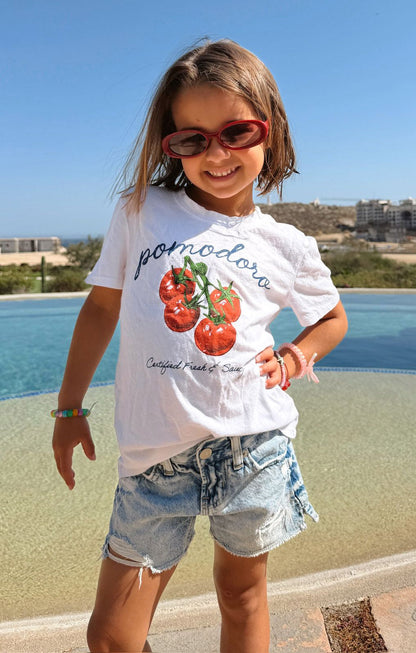 Little Travis Tee ~ Pomodoro Graphic