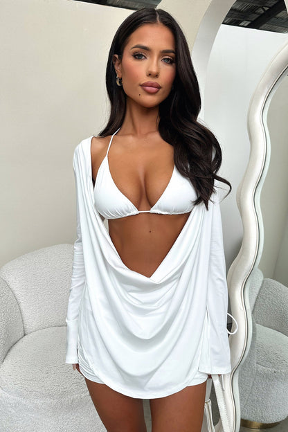 Cardi Mini Skirt - White