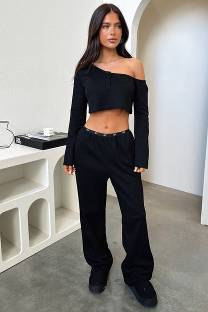 Dana Straight Leg Lounge Pants - Black