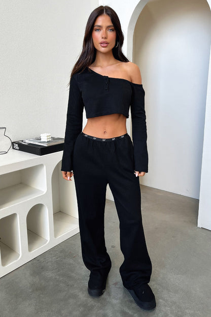 Dana Straight Leg Lounge Pants - Black